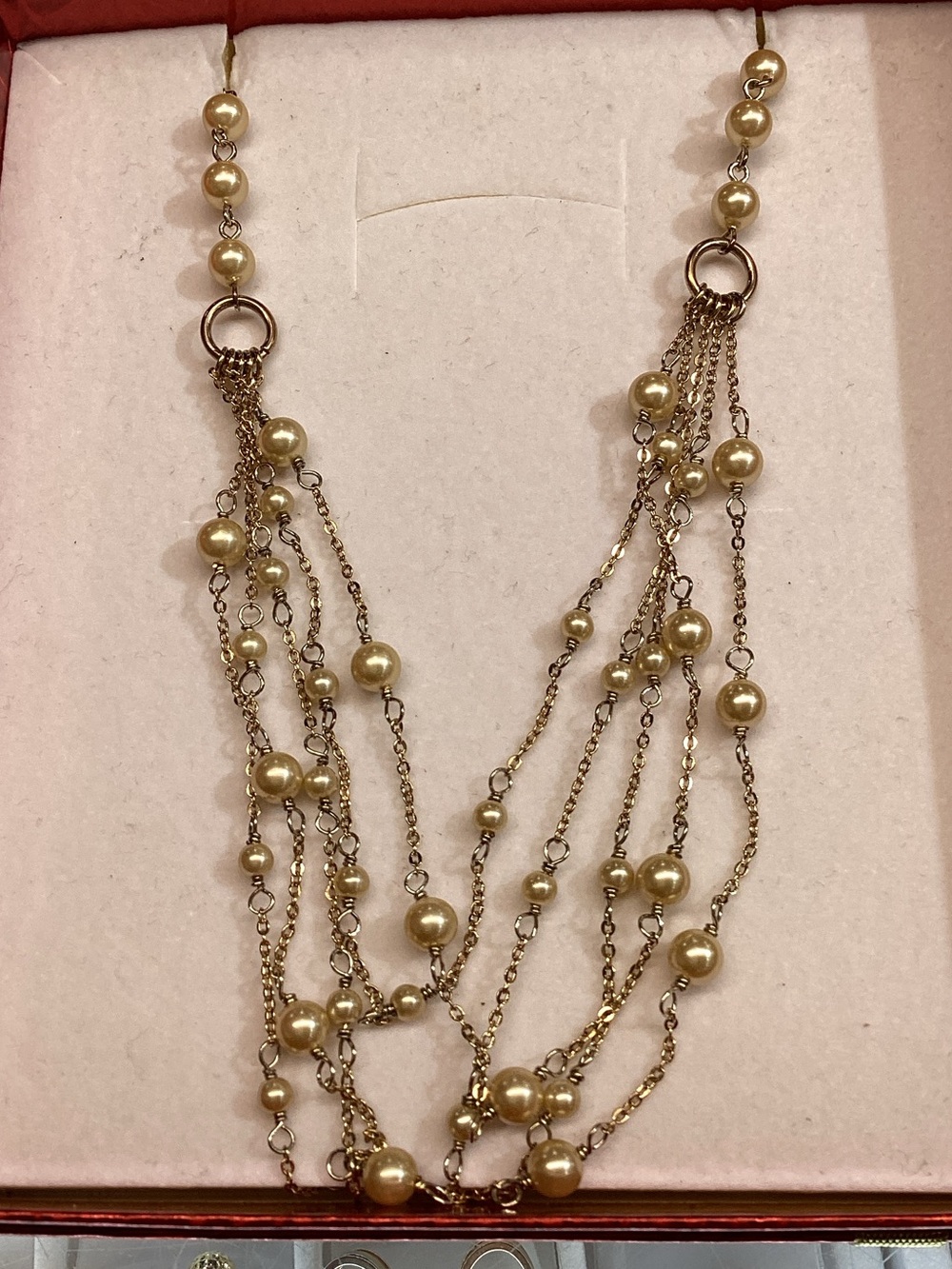 vintage Layered Gold-Tone Pearl Multi-Strand Necklace - Women Jewelry